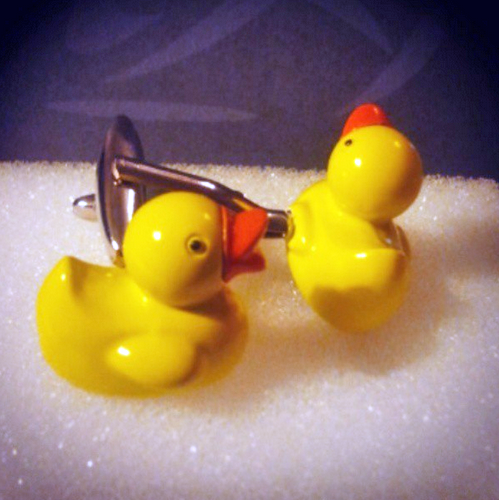 Win these adorable rubber duck cufflinks from Cufflinks, Inc.