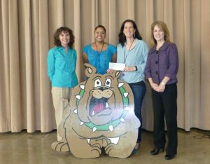 Susan Gregory, Ishii Tavarez and Michelle Zupa from Thurgood Marshall Elementary with LHWL's Julie Jodie