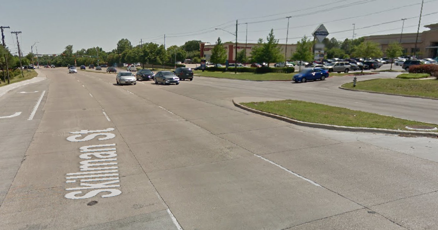 This is where a man crossing the road was struck and killed Sunday morning: Google Maps 