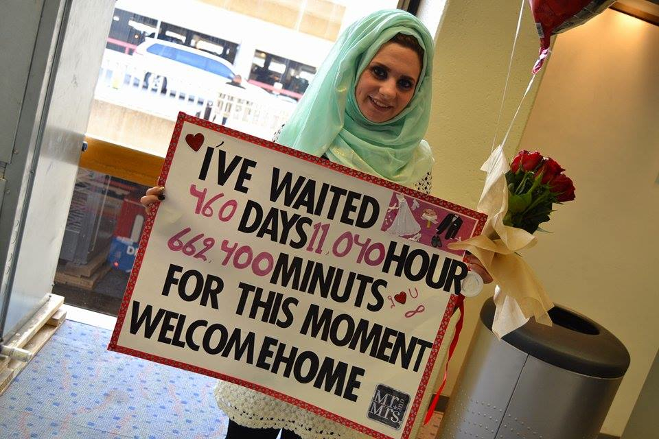 Zahraa welcomed home husband Ahmed about three weeks ago. 