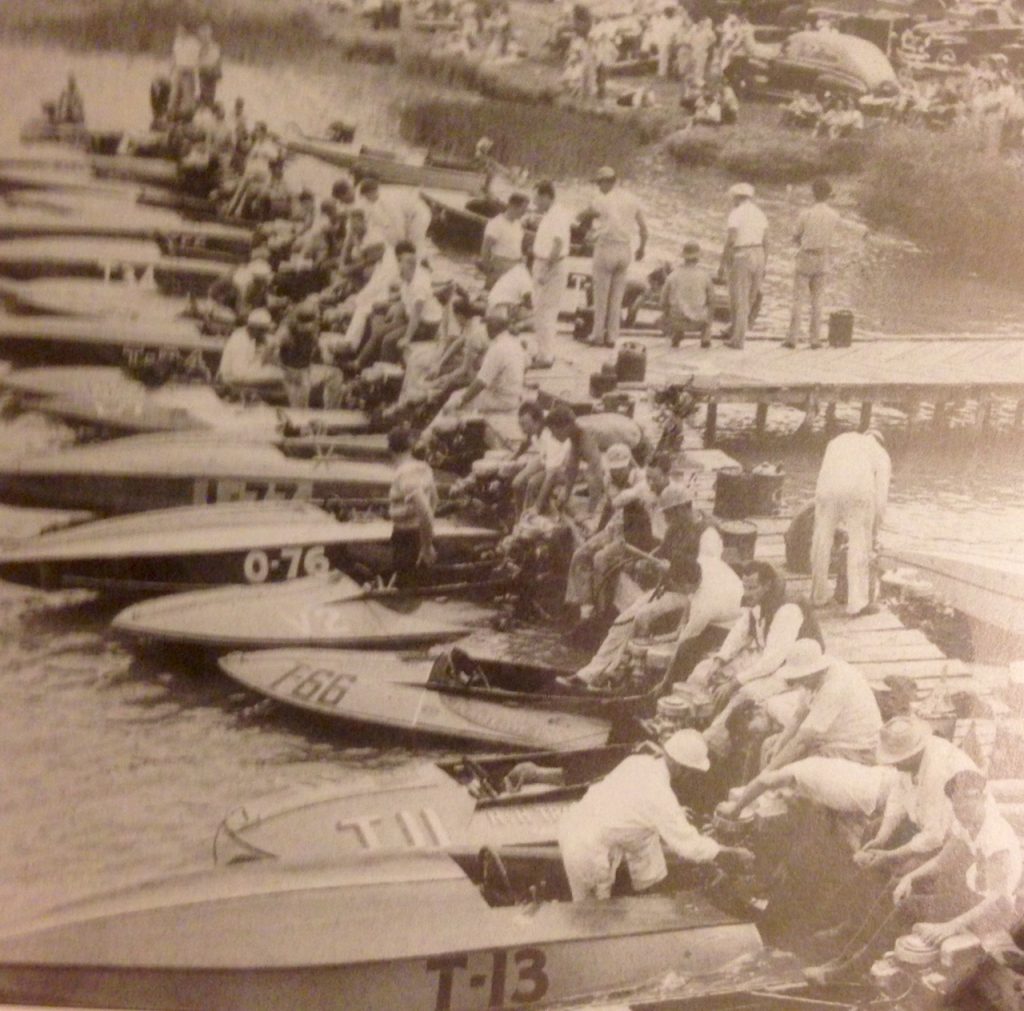 Speedboat racing was a popular pastime in the 1930s, until a city ordinance prohibited boats with over ten horsepower engines.