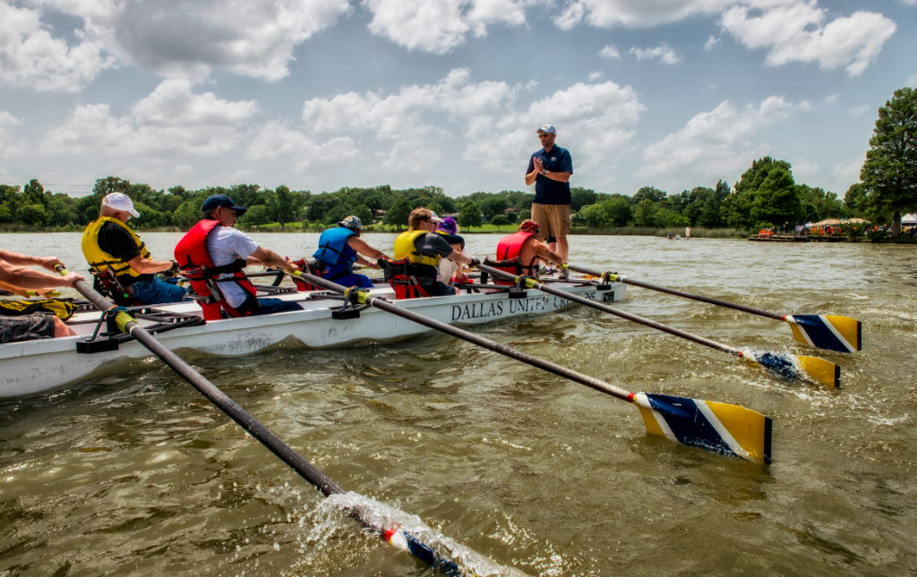 Military vets practice adaptive rowing with Dallas United Crew.