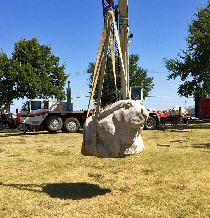 The new rabbit play sculpture is installed at the LH North Recreation Center