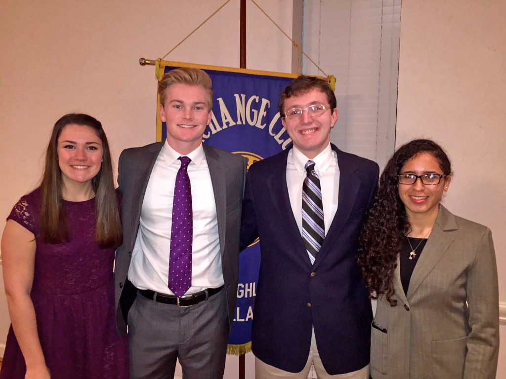 Caitlyn Bosch, Blake Cronin, Steffany Salazar and Duncan Meara were honored by the LH Exchange Club