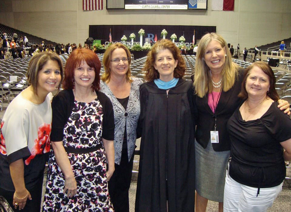 Cecilia Galvan, Helen Saxon, Kathryn Laster, Karen Clardy and Lisa Andrews work LHHS graduation