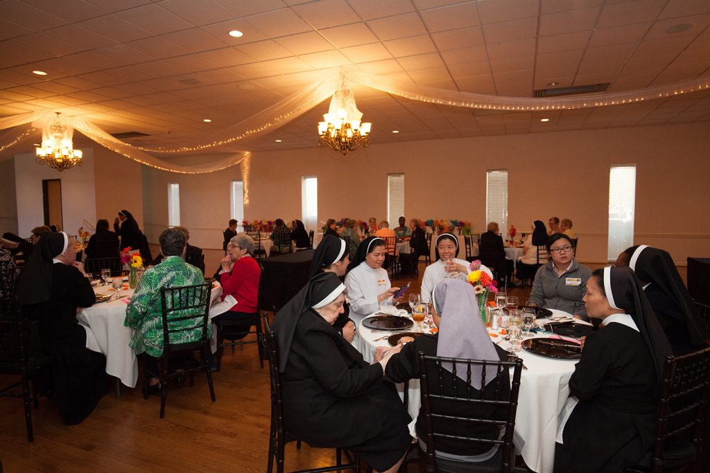 Nuns from the Diocese of Dallas and consecrated women were being celebrated at 9th annual gathering for their devotion and services April 3, 2016 at the Kaycee Club in Dallas. The luncheon was hosted by the Knights of Columbus with help from St. Patrick Catholic Church members. (Photo by Rasy Ran)