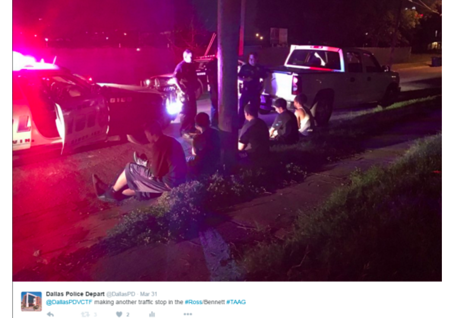 Image from the Dallas Police Department's Twitter feed dedicated to the violent crime task force 