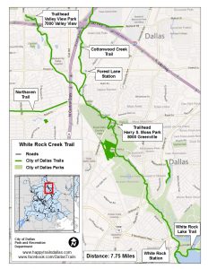 White Rock Creek Trail (Map courtesy of the City of Dallas at happytrailsdallas.com/trail-maps)
