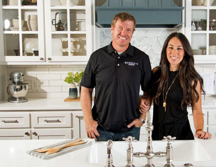 Chip and Joanna Gaines in the Chapman's new kitchen