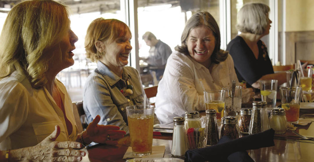 Debbie Douglas, Fran Patterson and Paula Davis still enjoy themselves each week at Picasso’s after 14 years of dining together on Wednesdays. Photo by Danny Fulgencio 