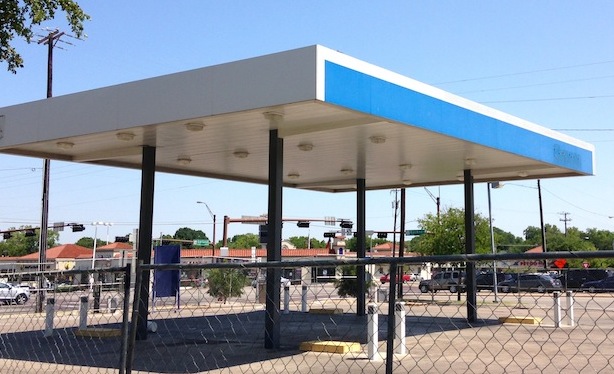 The old Chevron station is at one of the most highly visible corners of Casa Linda Plaza at Garland and Buckner.