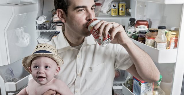 Jeff and Bowen Bekavac in their food fridge: Photo by Danny Fulgencio