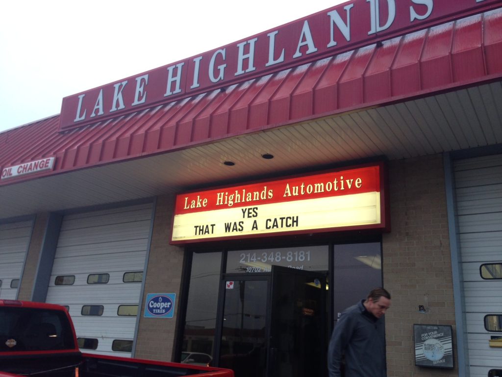 Shared sorrow expressed on Lake Highlands Automotive sign