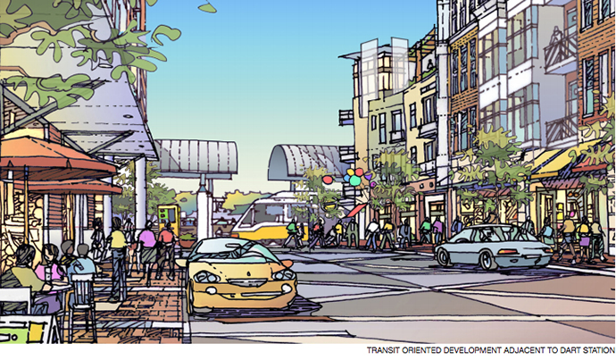 The Skillman-635 DART station offers an opportunity for a modern mixed-use space. 