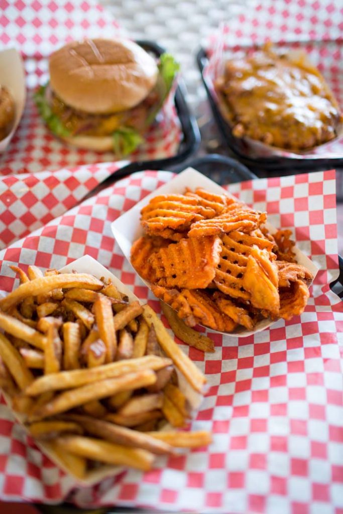 Fried options at Deep South Burgers include sweet potato fries and chili cheese fries as well. Photo by Rasy Ran