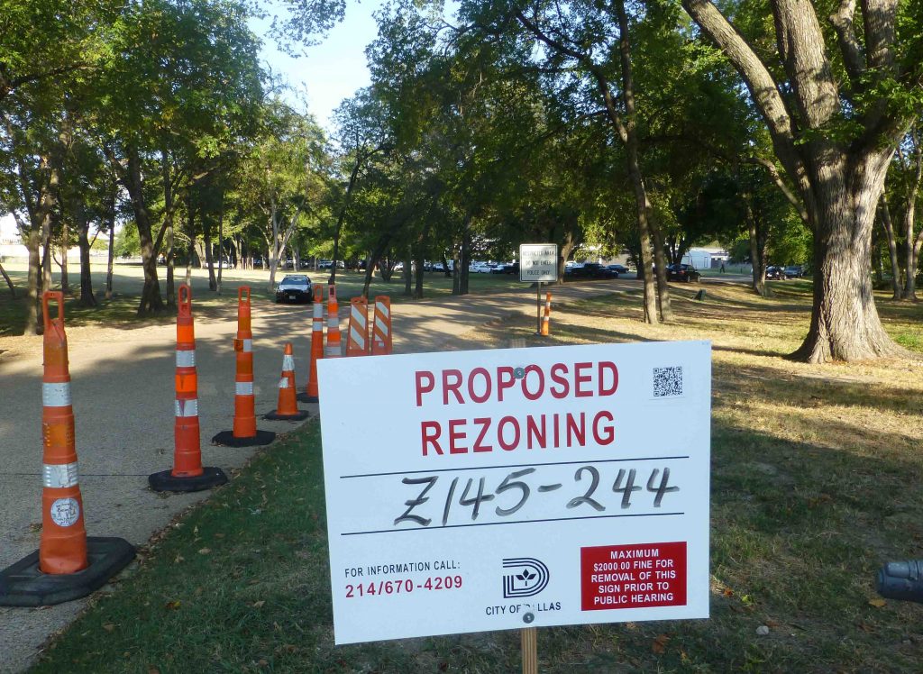 Rezoning signs at DPD substation signal a proposed tower