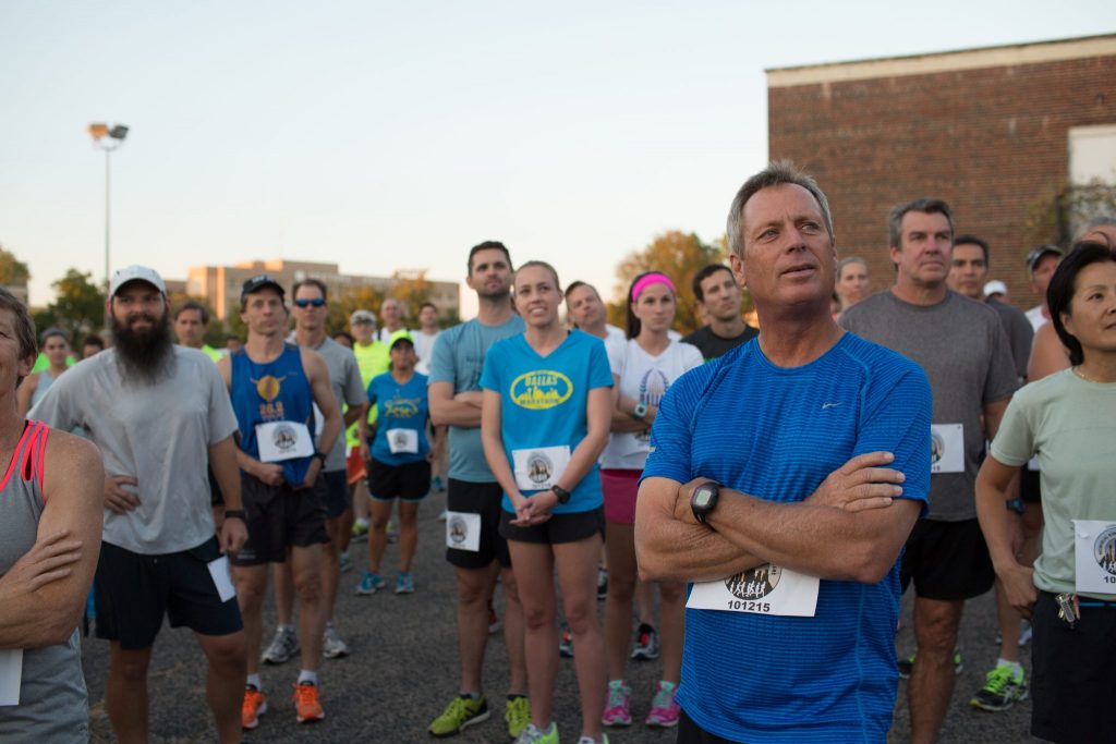 Runners gathered to remember David Stevens last October. Photo by Rasy Ran