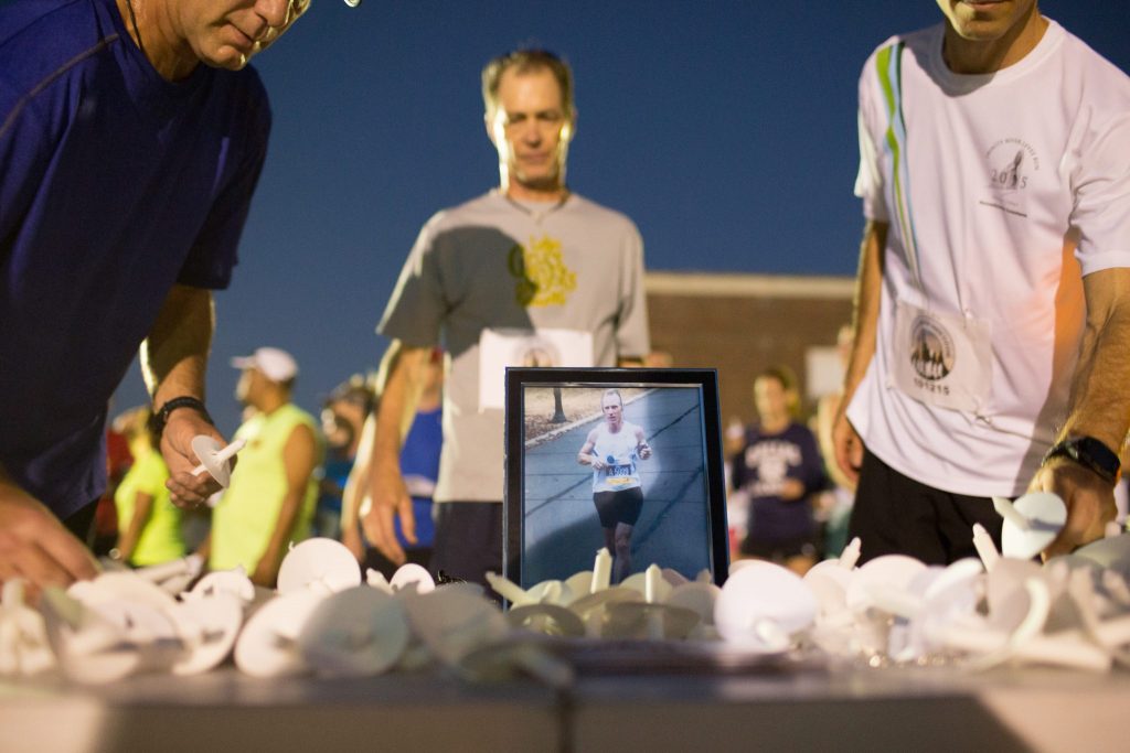 Runners came to White Rock Lake to memorialize David Stevens. (Rasy Ran)