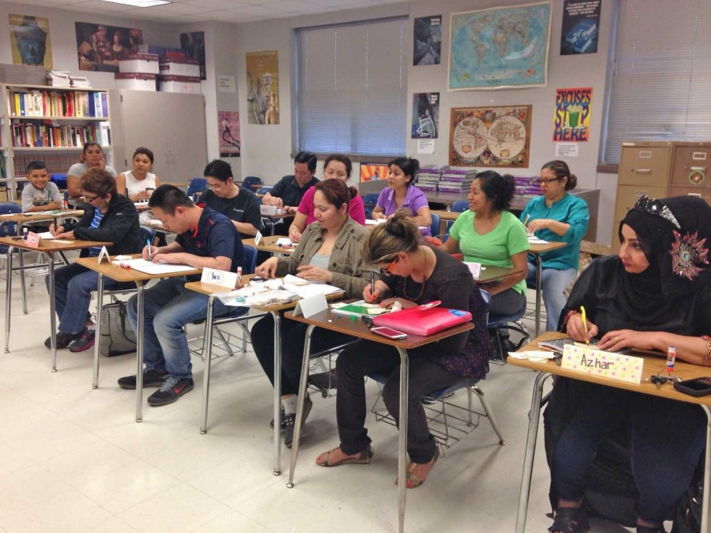 Richardson Adult Literacy Center students learn English