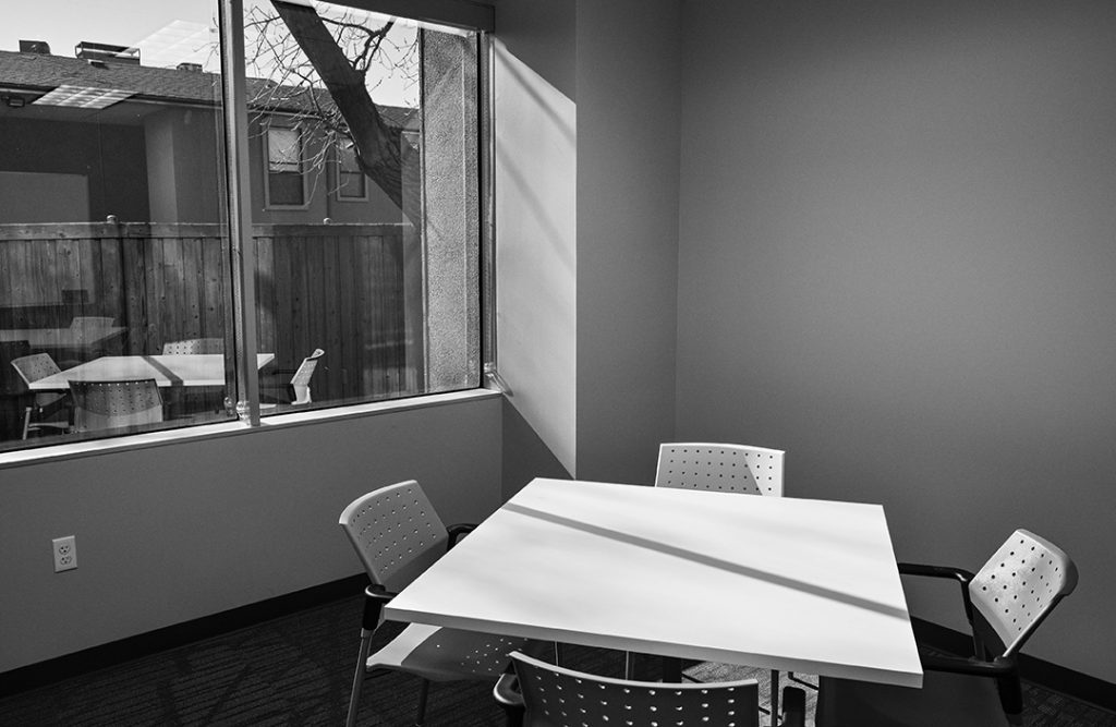 Refugees and visiting ministries can use collaborative rooms to conduct meetings.