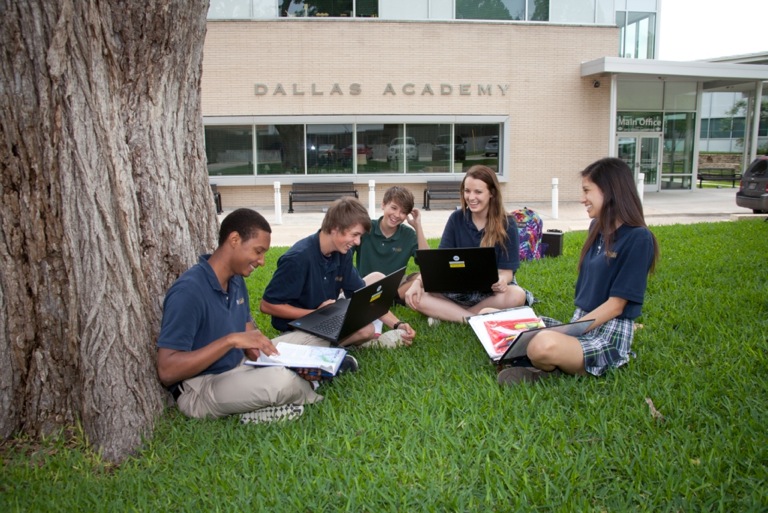 Modern-day students at Dallas Academy enjoy a college-like campus off Tiffany Way. (Photo courtesy of Dallas Academy).