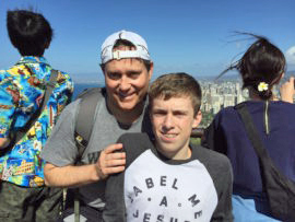 Chip and Benjamin Waggoner on the Wildcat band Spring Break trip to Hawaii