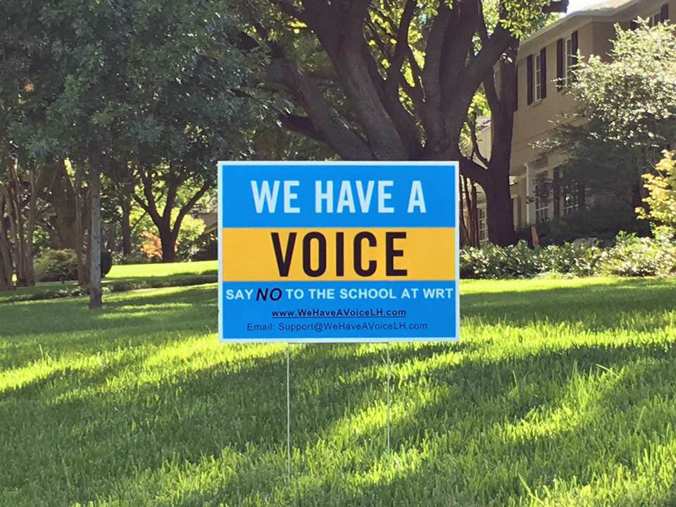 We Have a Voice LH sign