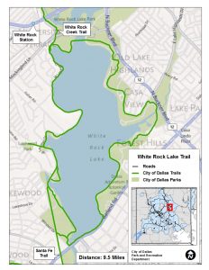White Rock Lake Trail (Map courtesy of the City of Dallas at happytrailsdallas.com/trail-maps)