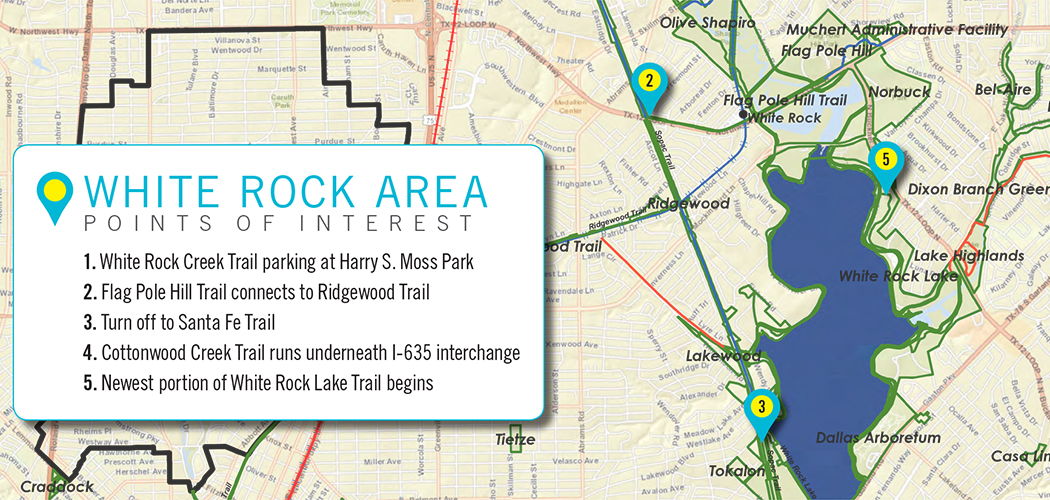 White Rock Area trail map. (Map courtesy of the City of Dallas)