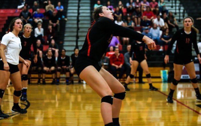 Lady Wildcats Alex Coulson, Haley Harman, Sophia Miller (passing), Caroline Coomber and Grayce Bateman during Tuesday's play-off game.