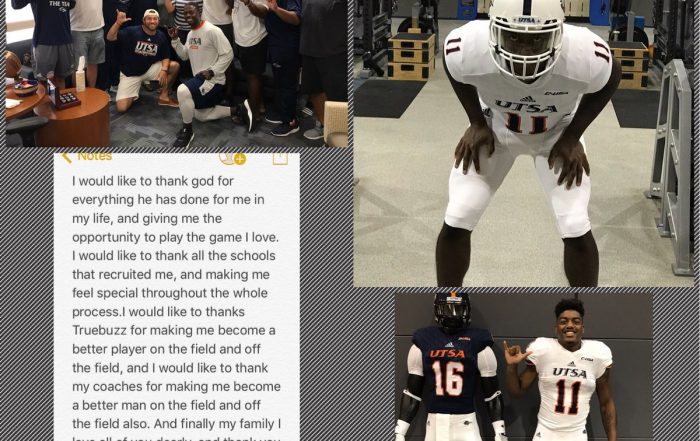 Trumane Bell's college acceptance announcement on Twitter.