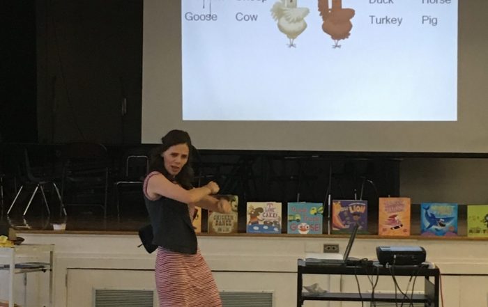 Tammi Sauer shares her children's books with Lake Highlands Elementary.