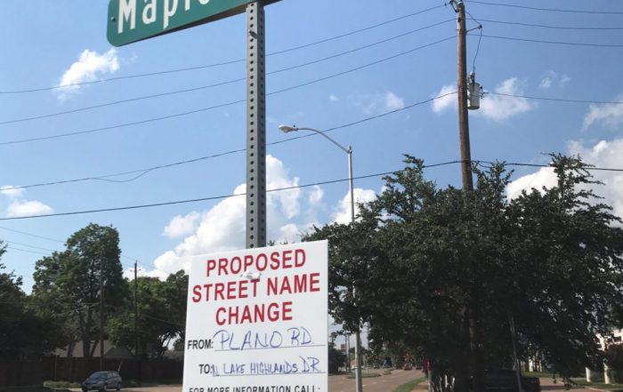 Plano Road could soon by Lake Highlands Drive.