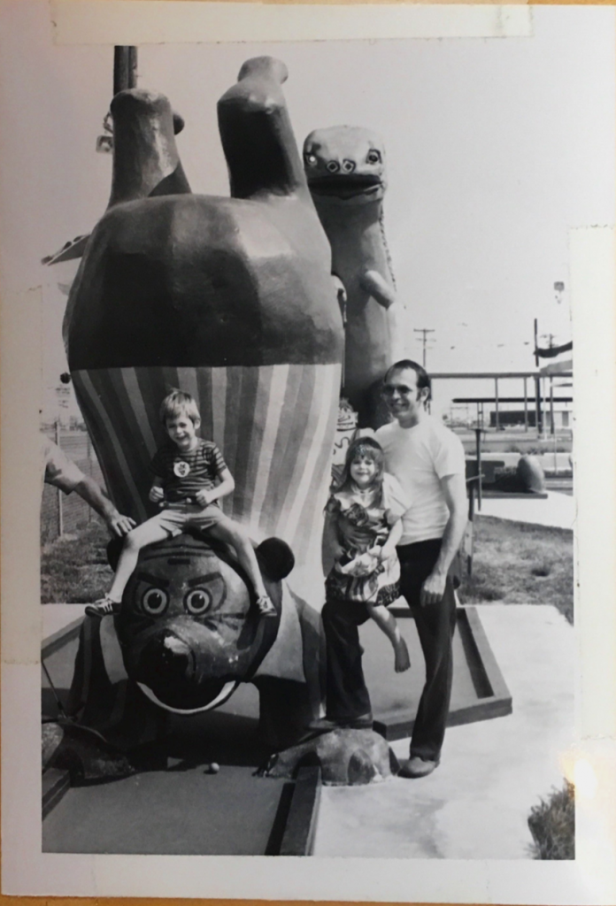 Above, Gooney Golf was a favorite hangout for families at the corner of Plano Road and Forest Lane. Pictured here is Jim Irwin with son Terry and daughter Karen in 1972. (Photos courtesy of Linda Irwin).