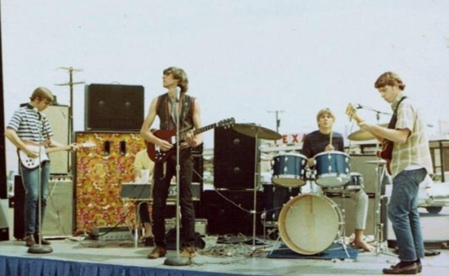the teenage band Stone Creek, composed of Lake Highlands High School students, plays the opening of a store at the Northlake Shopping Center on Northwest Highway and Ferndale in 1967. (Photo courtesy of Terry Anderson). 