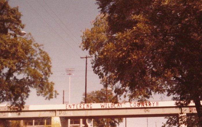painting the railroad trestle over White Rock Trail became a senior class tradition at Lake Highlands High School in the 1960s after the city widened and paved Church Street. Each senior class was allowed to paint its own message, pictured here in 1986. The tradition ended in the early 2000s at the request of the city. (Photo courtesy of Gayle Schultz).