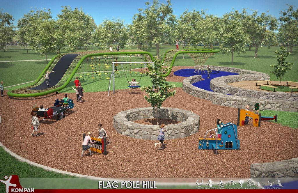 The all-ability playground planned for Flag Pole Hill. 