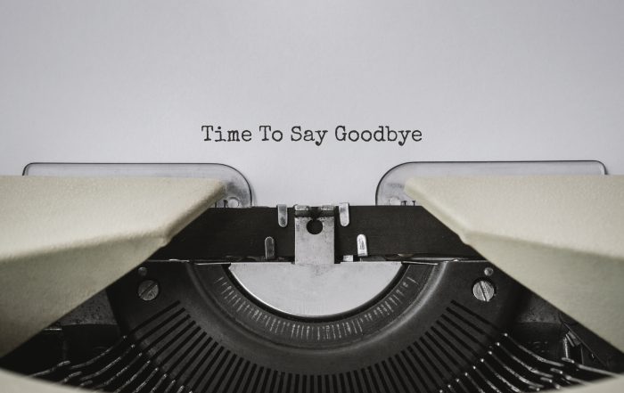 Typewriter Close Up View with Quote - Time To Say Goodbye
