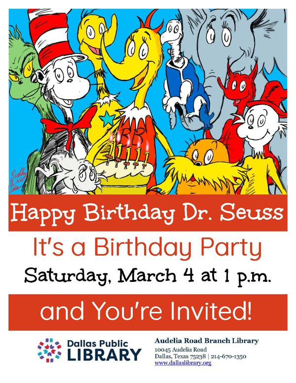 Dr. Seuss birthday bash at Audelia Road Branch Library - Lake Highlands