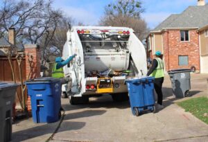 Dallas Sanitation collecting Christmas trees