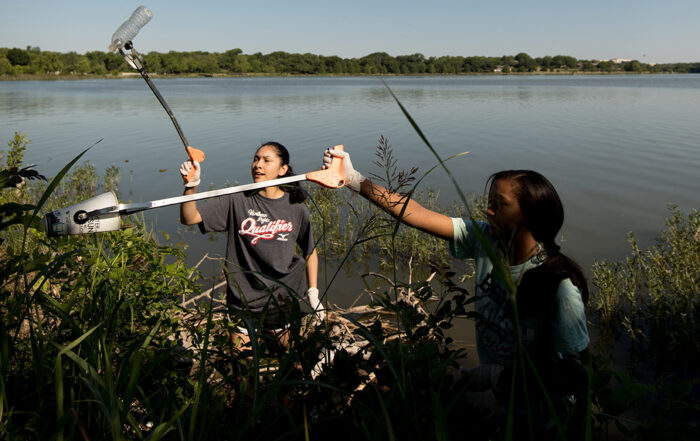 Shoreline sprucing (Photo by Rasy Ran)