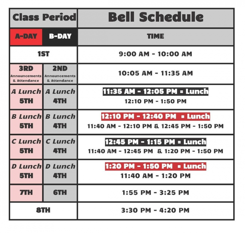 LHHS releases new bell schedule for fall semester - Lake Highlands